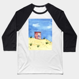 Hot Summer Day at the Beach Watercolor Painting Baseball T-Shirt